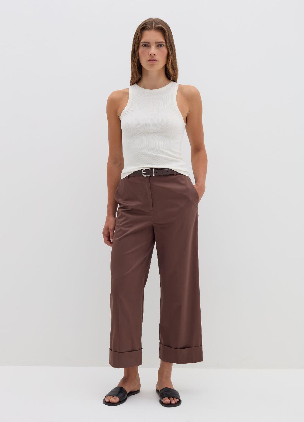 Stefanel Pantalone a gamba larga con risvolti