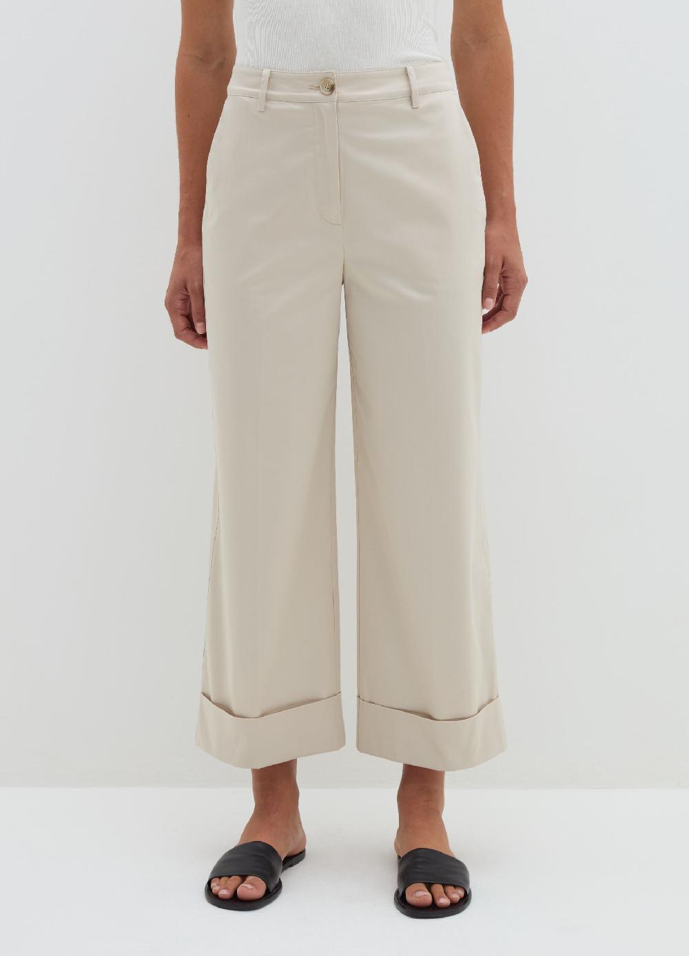 Stefanel Pantalone A Gamba Larga Con Risvolti