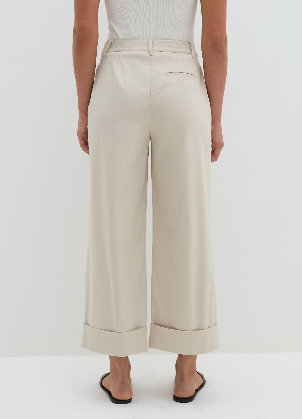 Stefanel Pantalone A Gamba Larga Con Risvolti