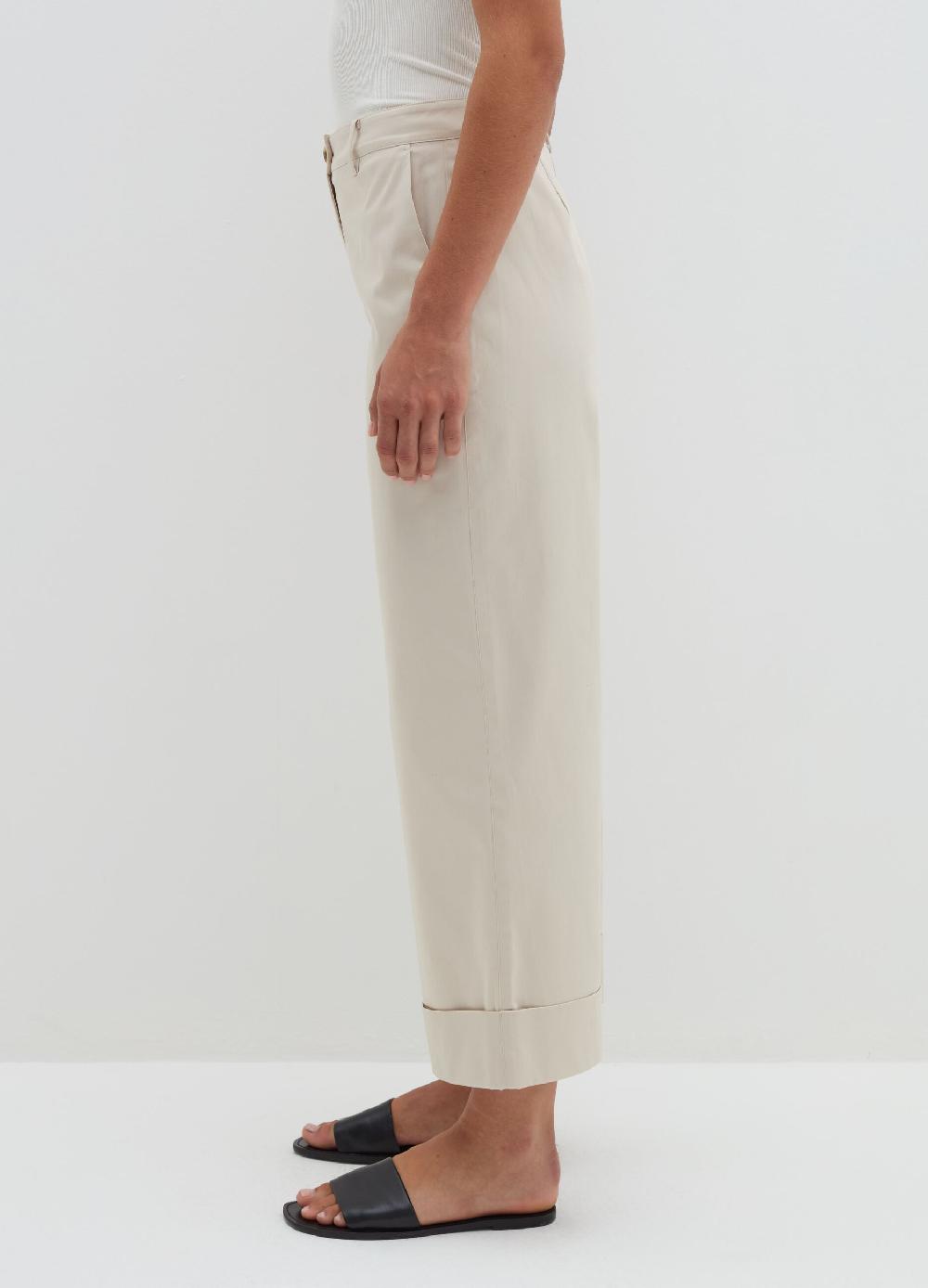 Stefanel Pantalone A Gamba Larga Con Risvolti