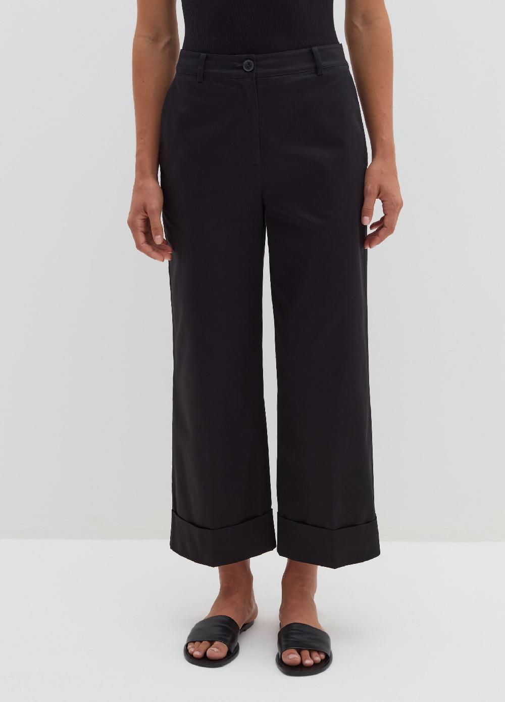 Stefanel Pantalone A Gamba Larga Con Risvolti