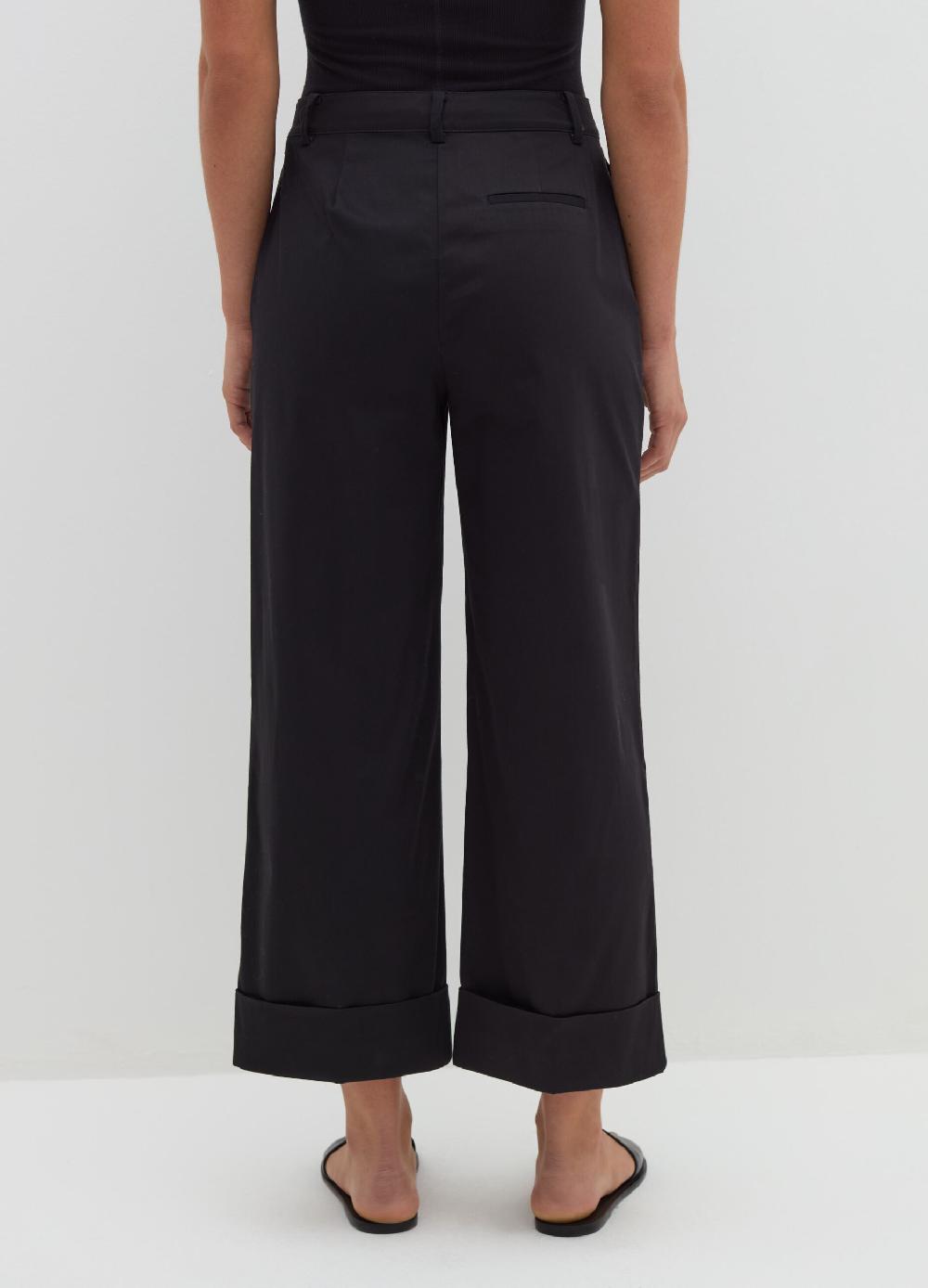 Stefanel Pantalone A Gamba Larga Con Risvolti