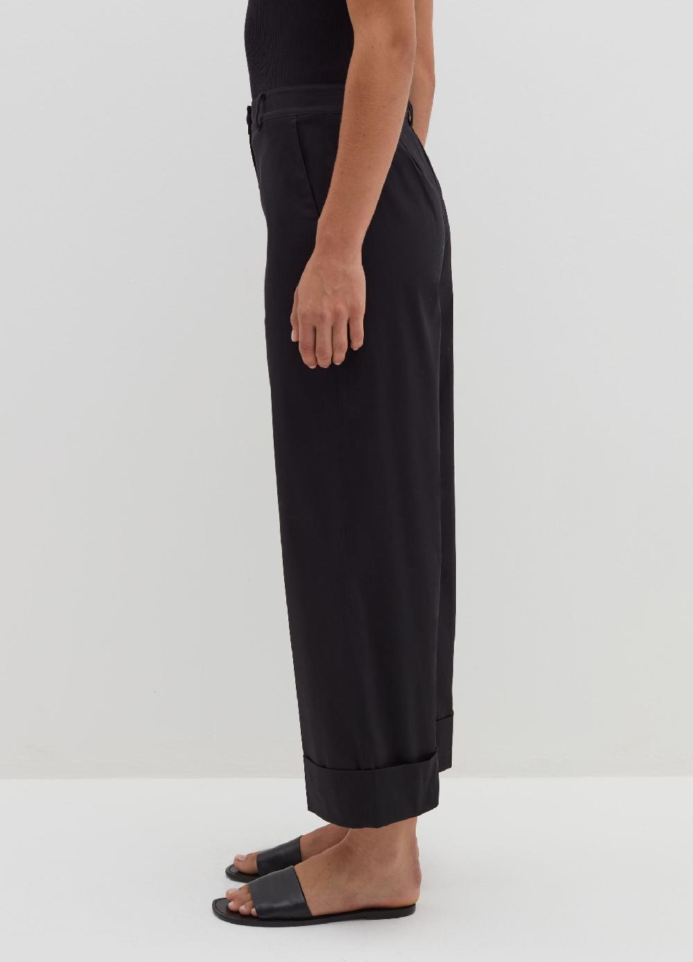 Stefanel Pantalone A Gamba Larga Con Risvolti