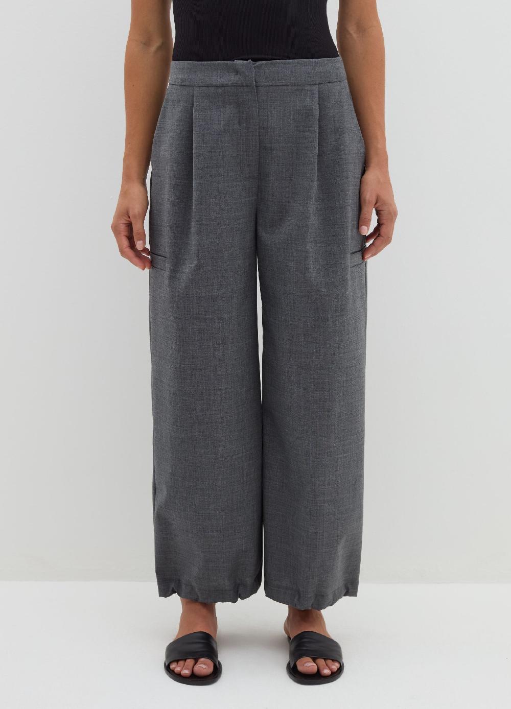 Stefanel Pantalone A Gamba Larga In Fresco Lana