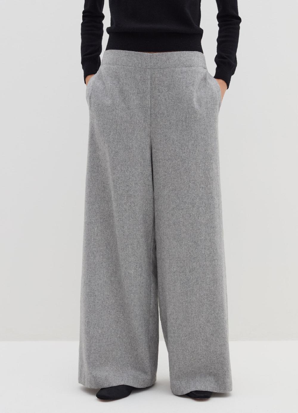 Stefanel Pantalone A Gamba Larga In Misto Lana