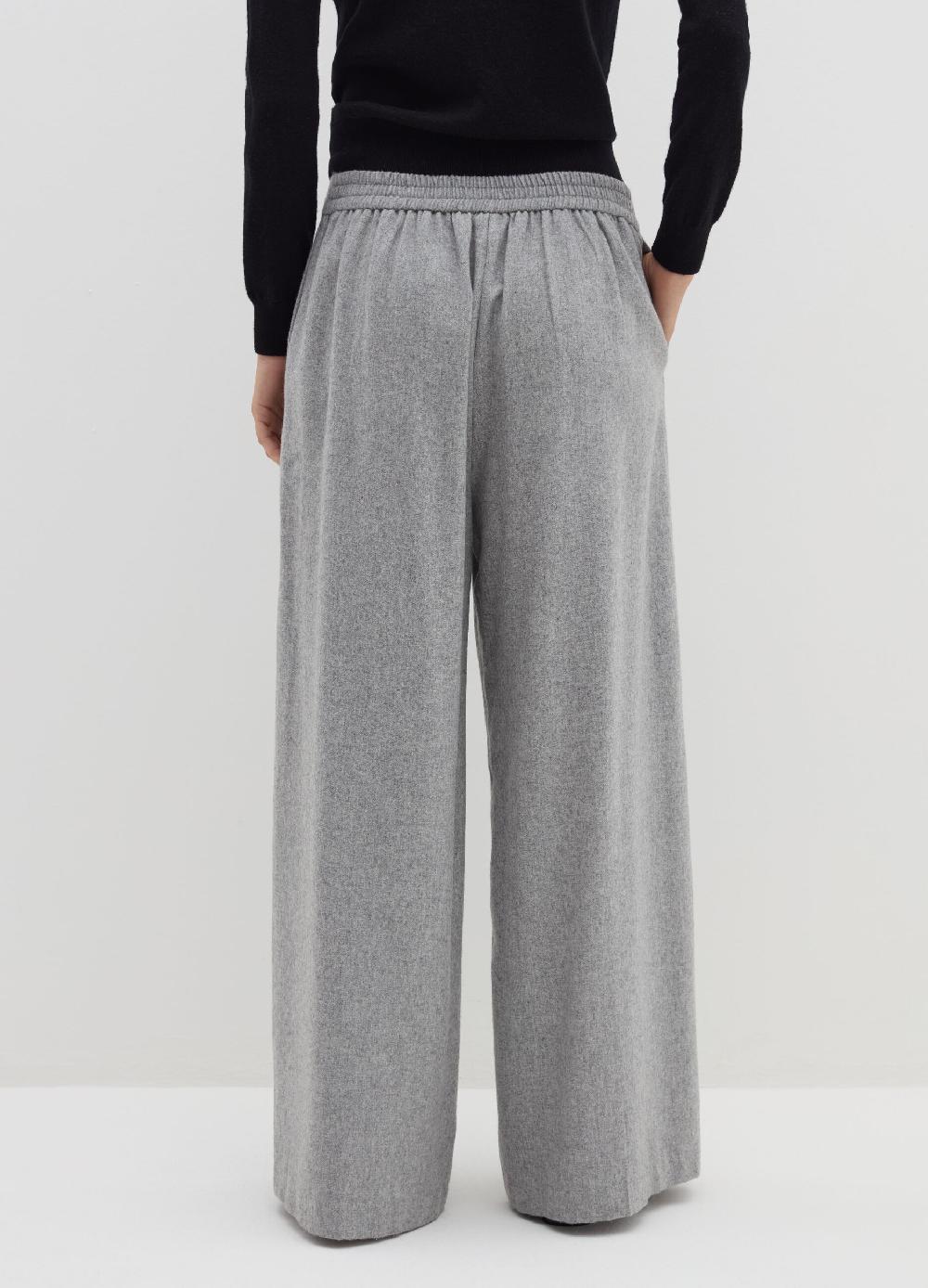 Stefanel Pantalone A Gamba Larga In Misto Lana