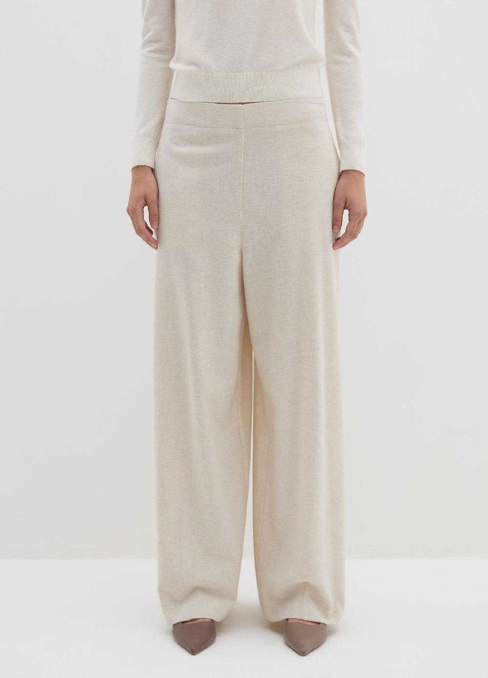 Stefanel Pantalone A Gamba Larga In Misto Lana