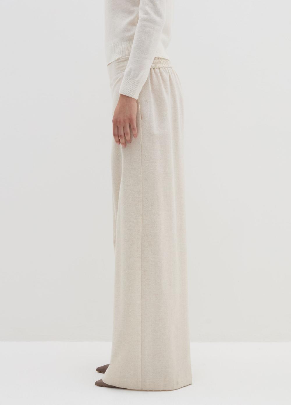 Stefanel Pantalone A Gamba Larga In Misto Lana