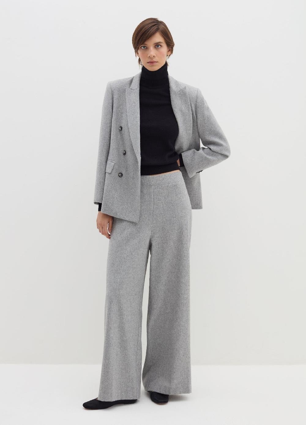 Stefanel Pantalone a gamba larga in misto lana