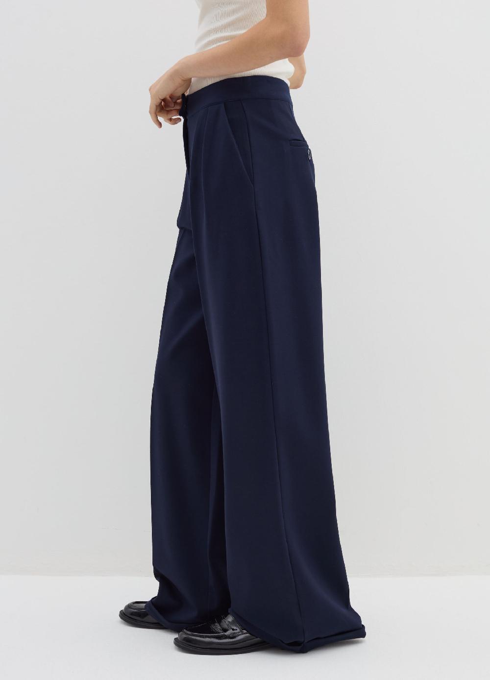 Stefanel Pantalone A Gamba Larga In Punto Roma