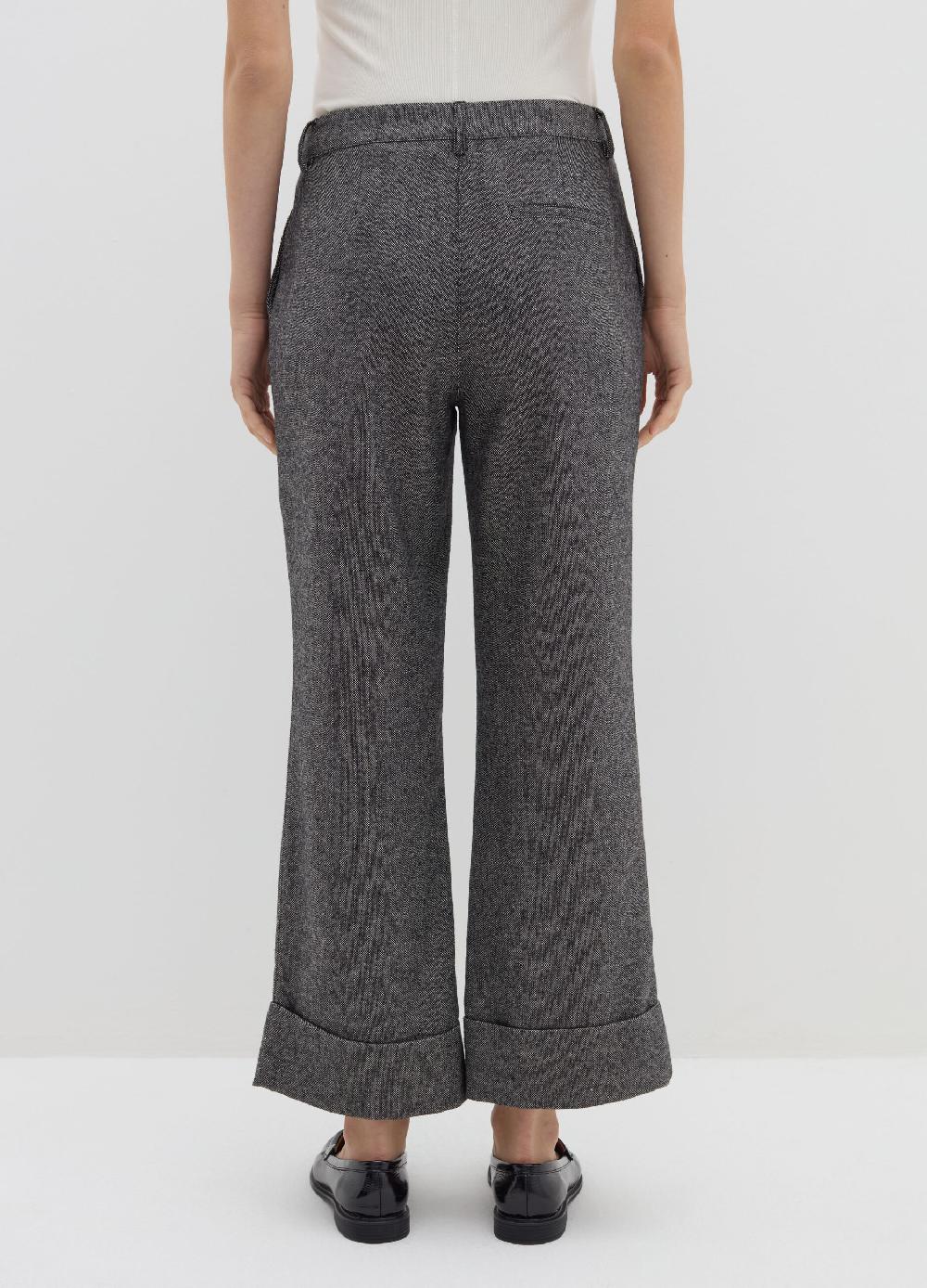 Stefanel Pantalone A Gamba Larga In Tweed