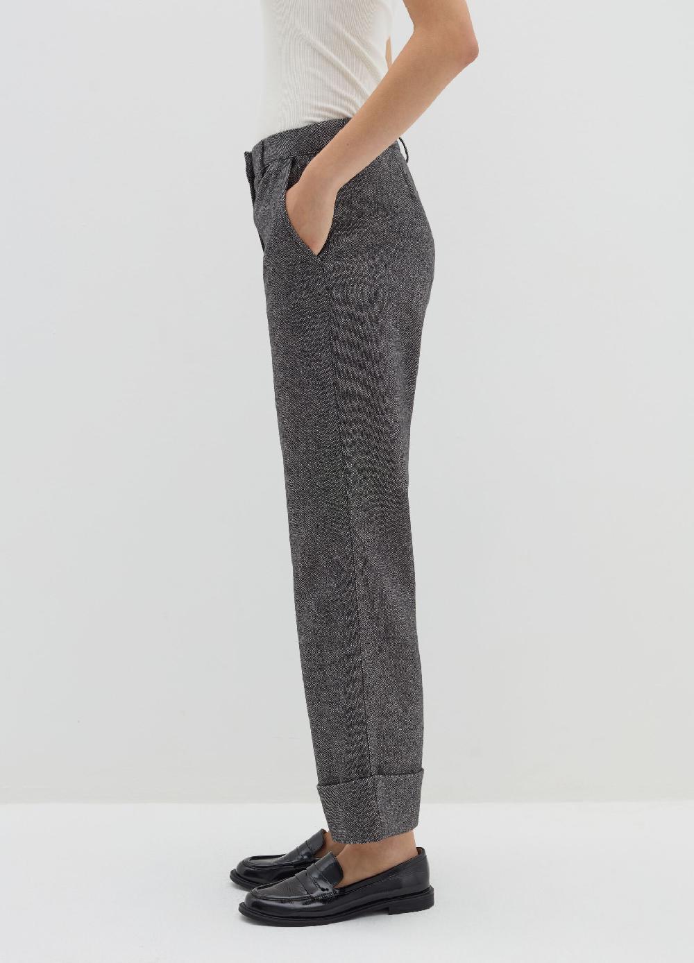 Stefanel Pantalone A Gamba Larga In Tweed