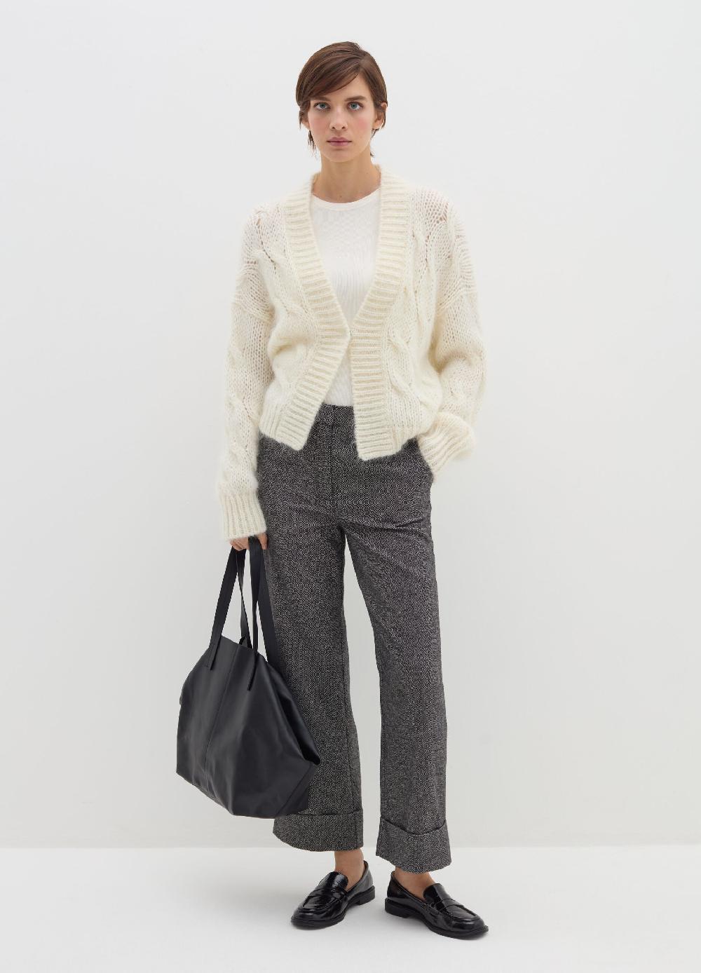 Stefanel Pantalone a gamba larga in tweed