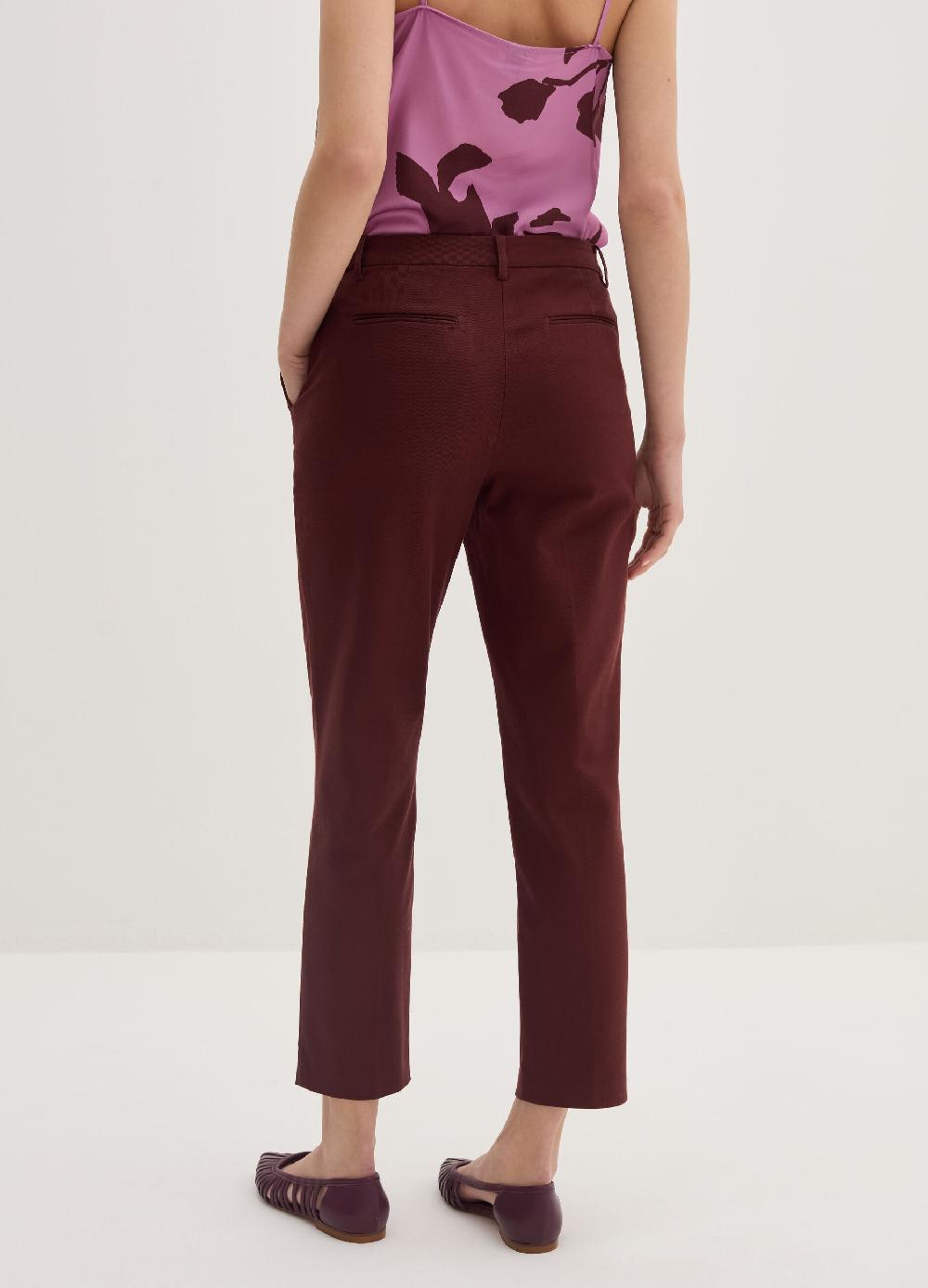 Stefanel Pantalone A Sigaretta Cropped In Twill