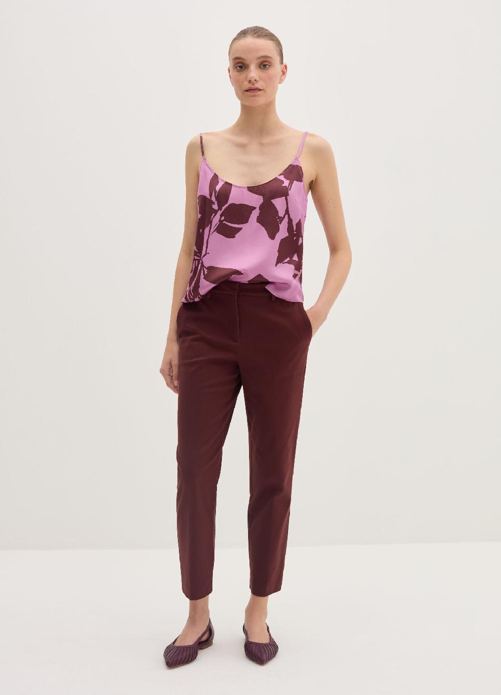 Stefanel Pantalone a sigaretta cropped in twill