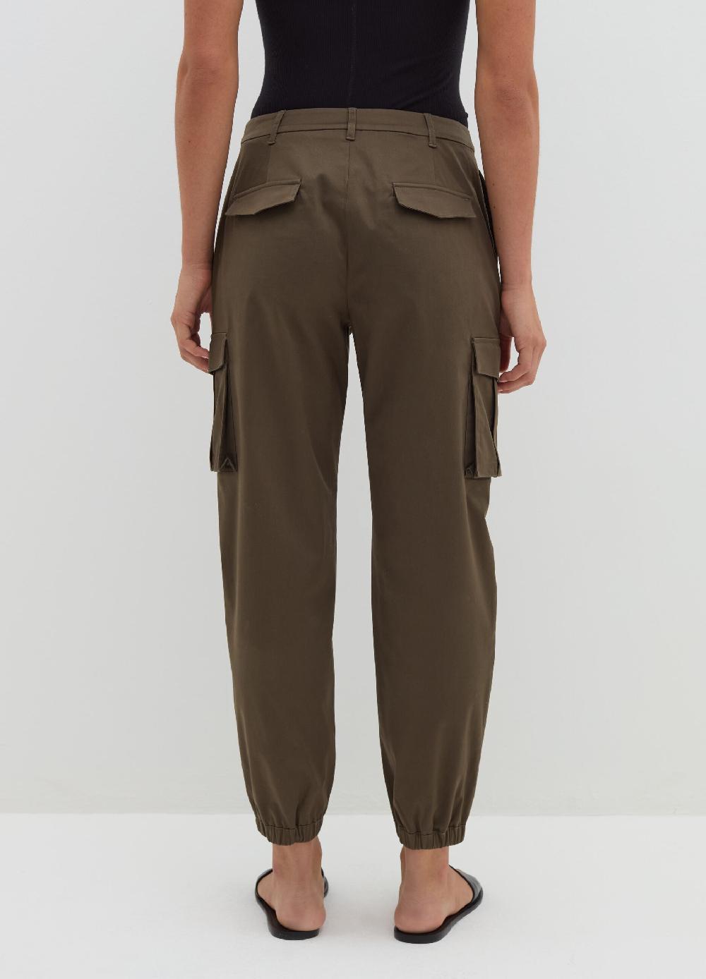 Stefanel Pantalone Cargo In Cotone Satin
