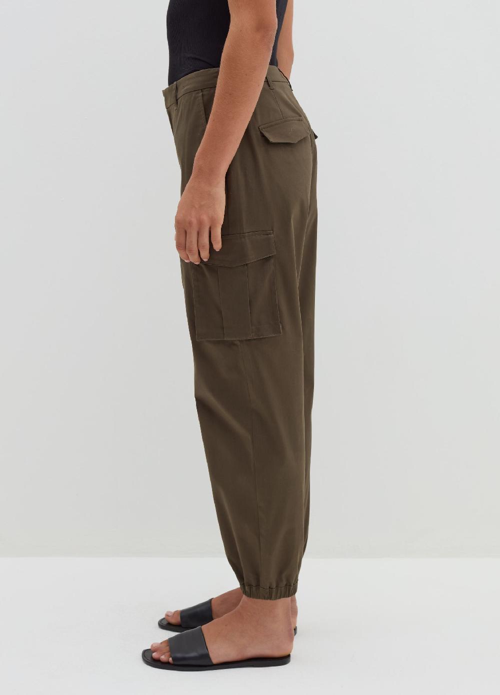 Stefanel Pantalone Cargo In Cotone Satin