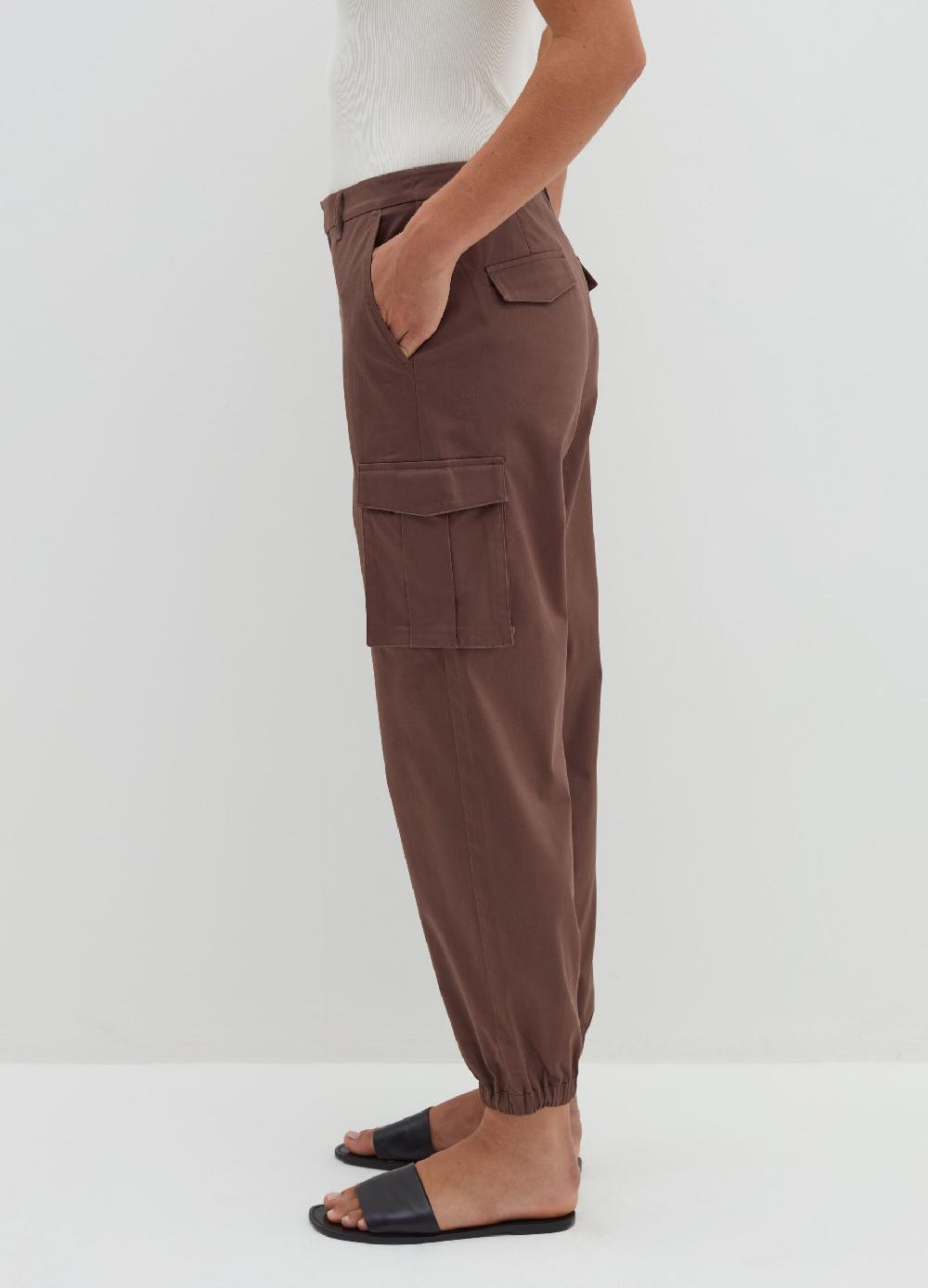 Stefanel Pantalone Cargo In Cotone Satin