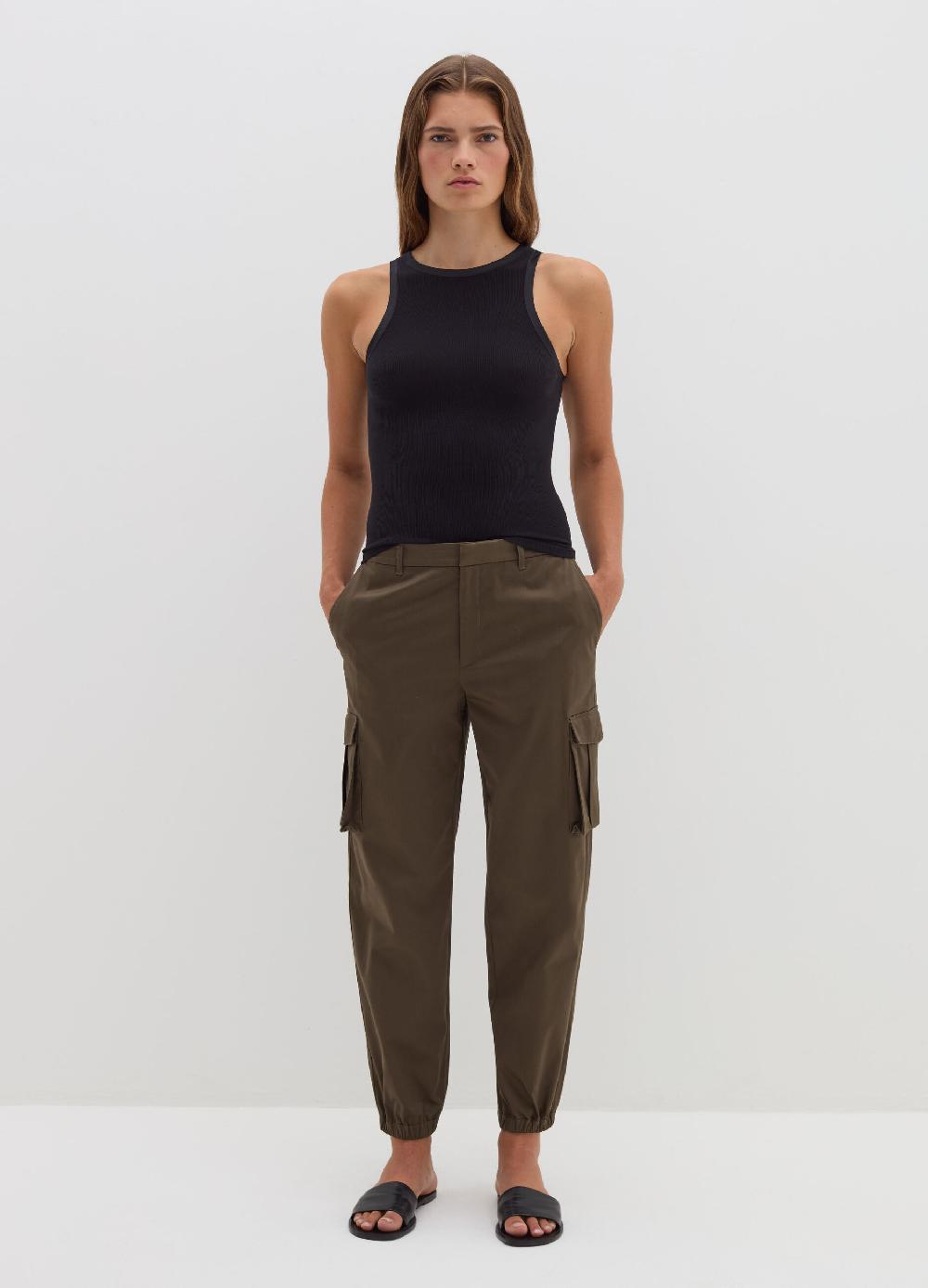 Stefanel Pantalone cargo in cotone satin