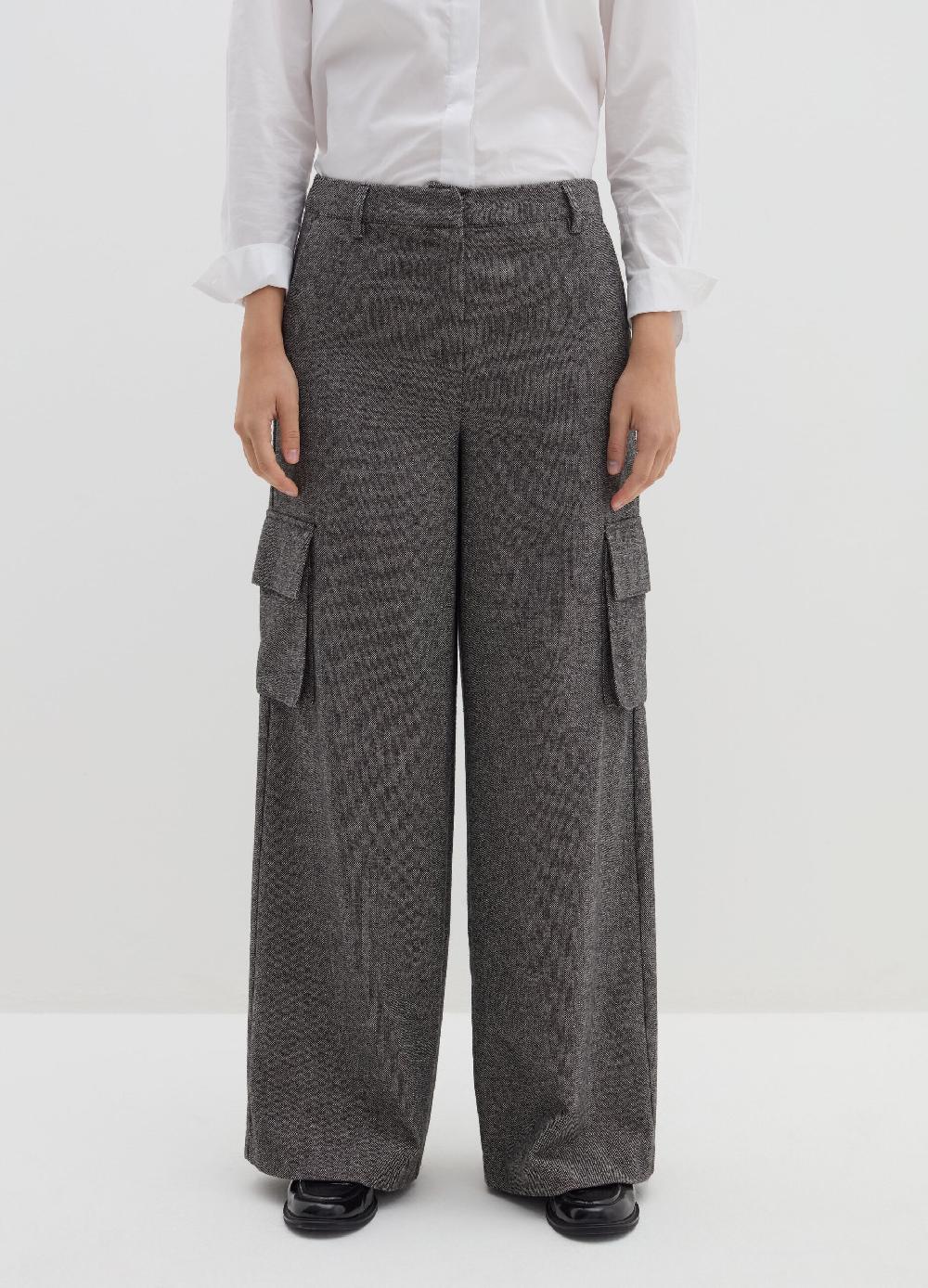 Stefanel Pantalone Cargo In Tweed