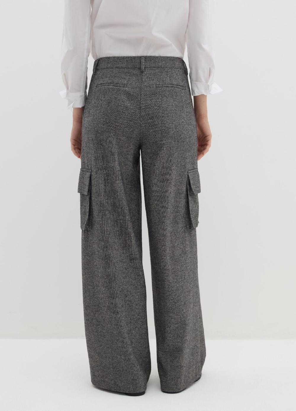 Stefanel Pantalone Cargo In Tweed