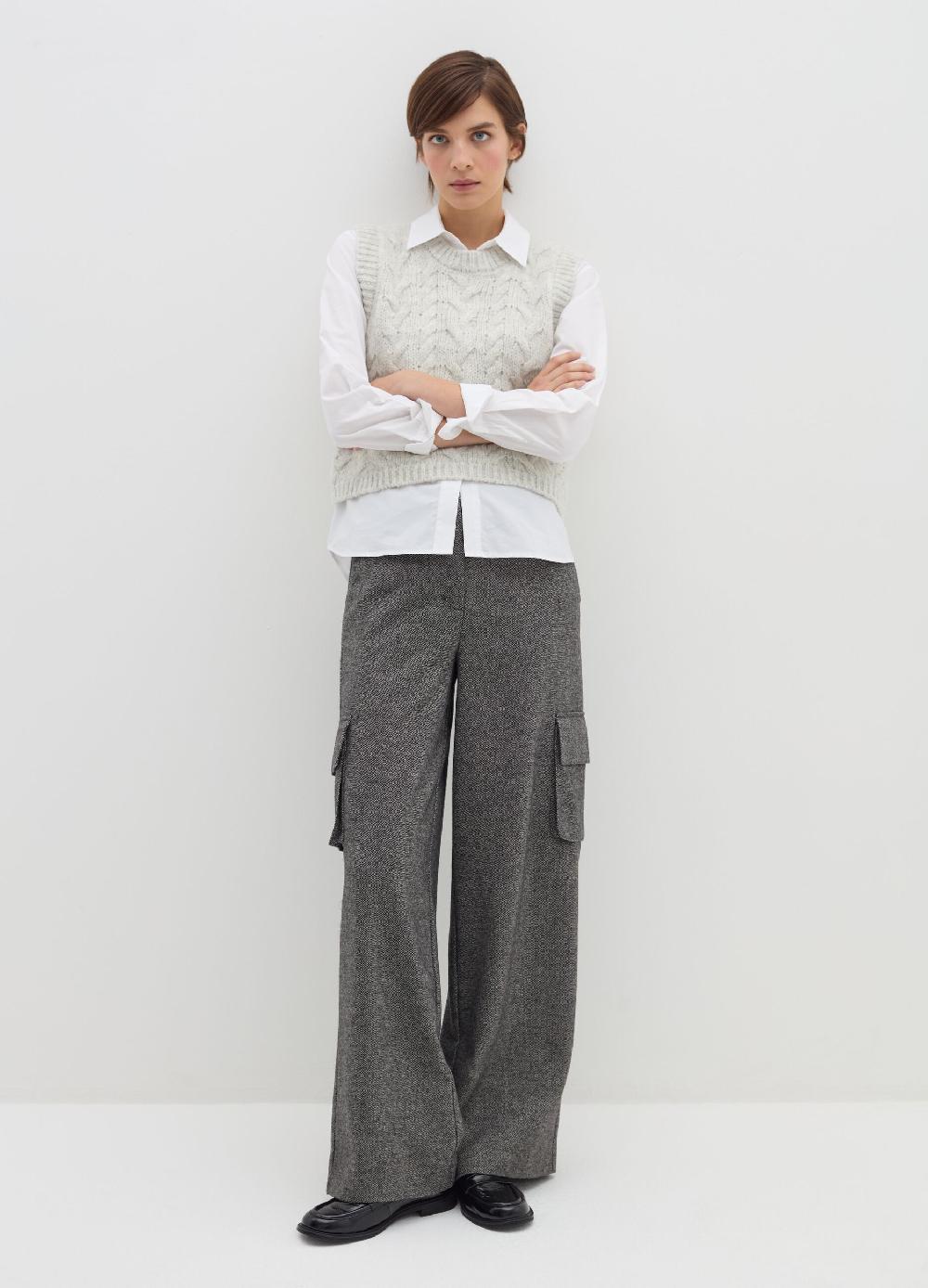Stefanel Pantalone cargo in tweed