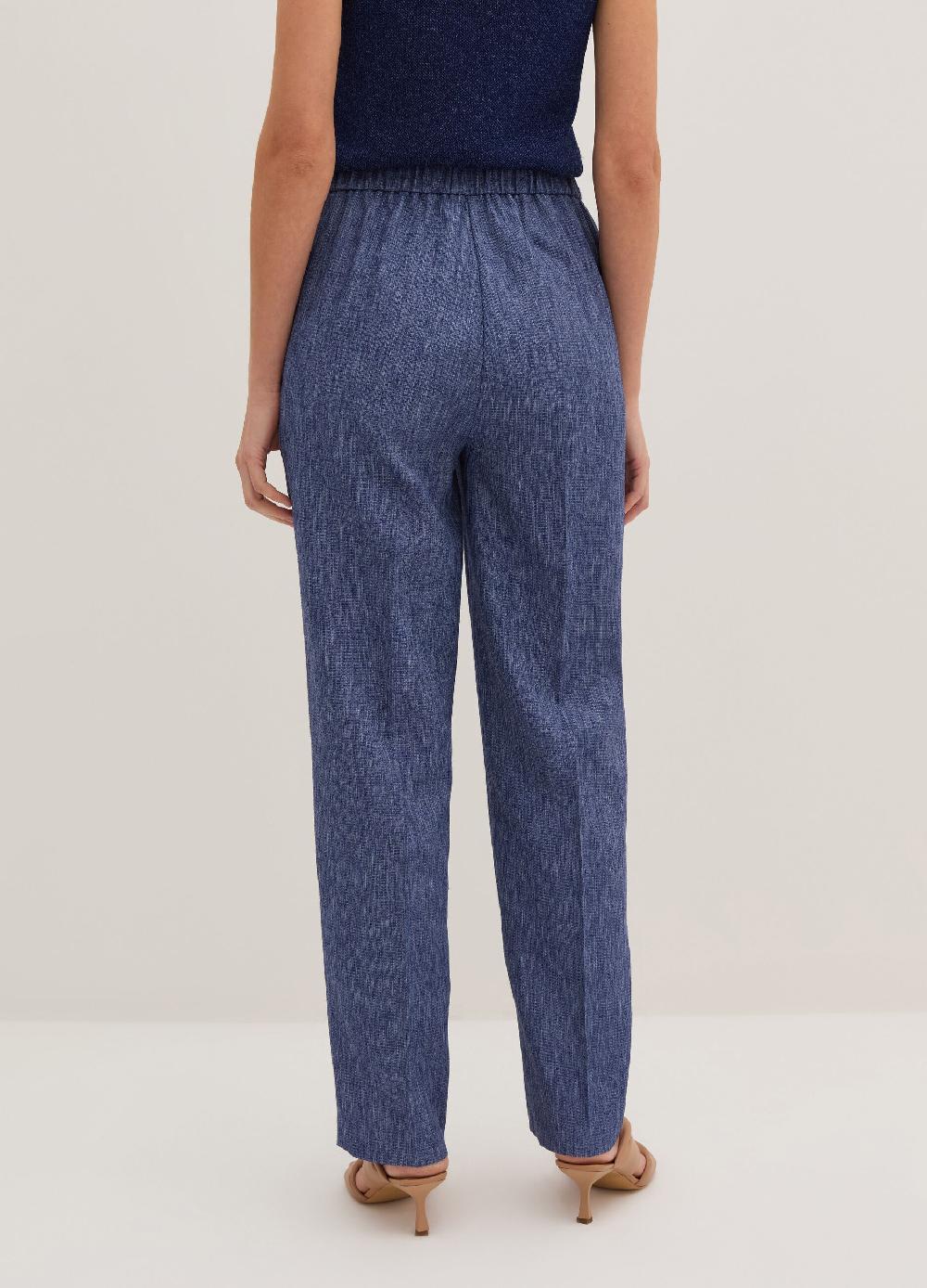 Stefanel Pantalone Carrot Fit Con Trama Natte