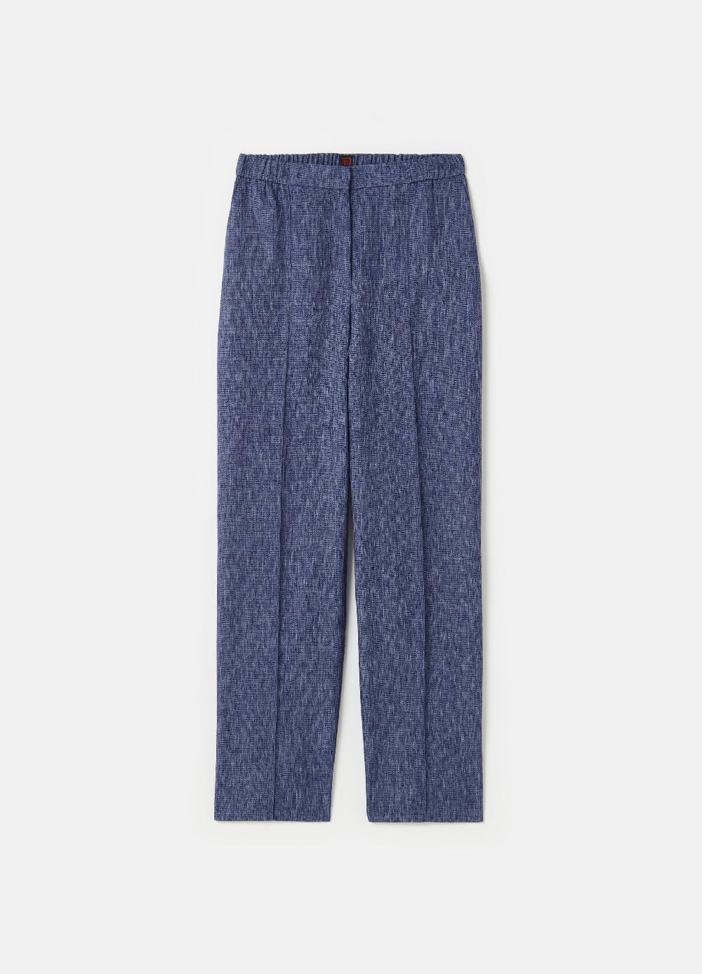 Stefanel Pantalone Carrot Fit Con Trama Natte