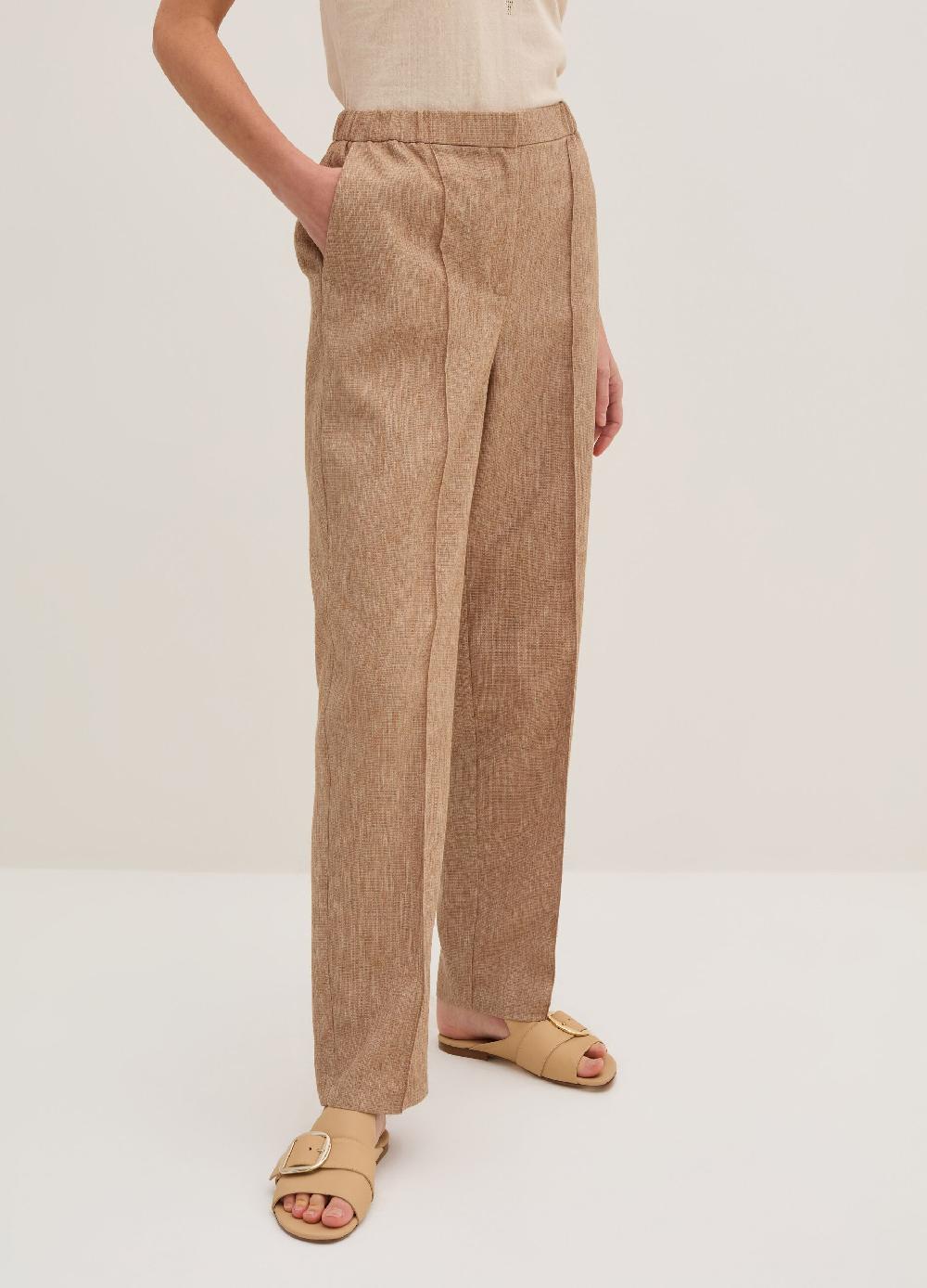 Stefanel Pantalone Carrot Fit Con Trama Natte