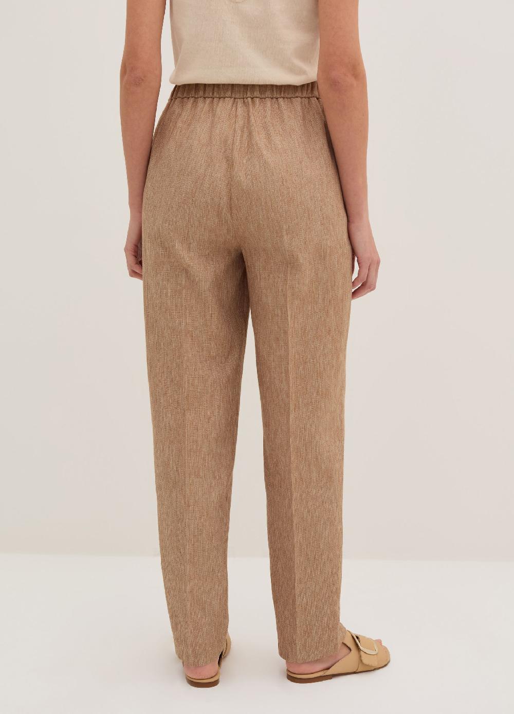 Stefanel Pantalone Carrot Fit Con Trama Natte