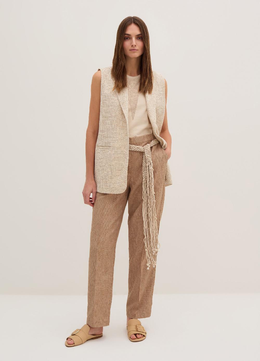 Stefanel Pantalone carrot fit con trama natte