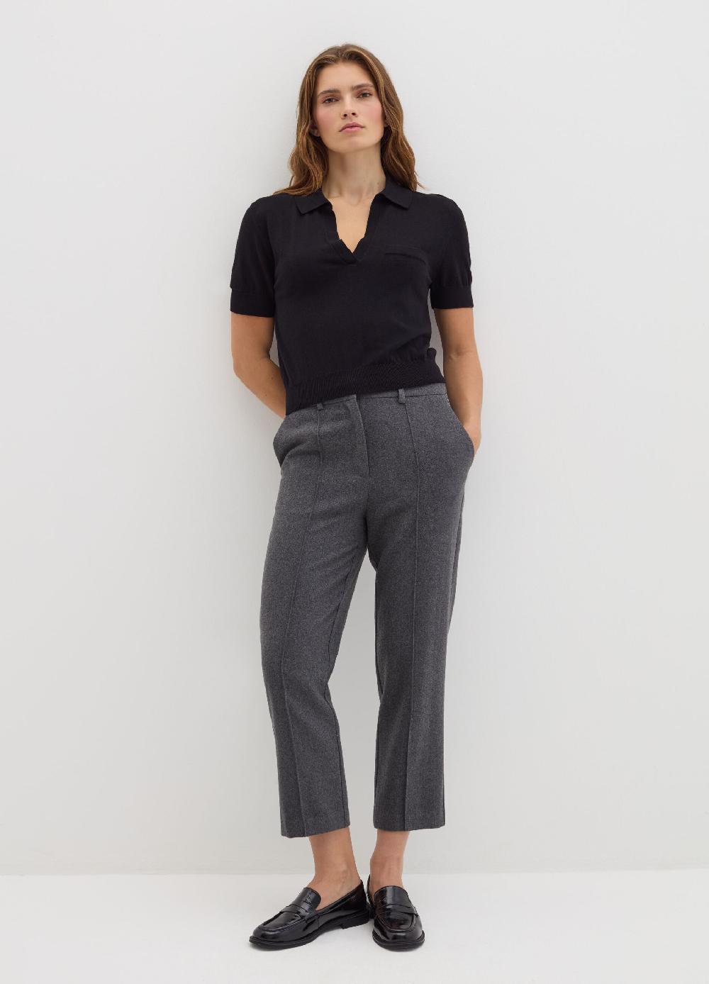 Stefanel Pantalone crop straight fit in pannetto