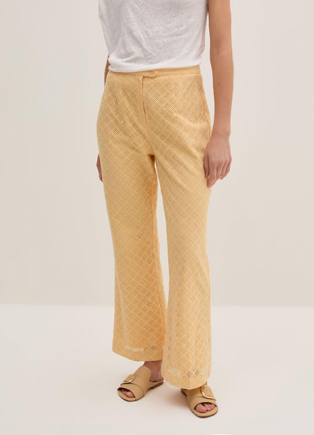 Stefanel Pantalone Flare Fit Con Motivo Geometrico