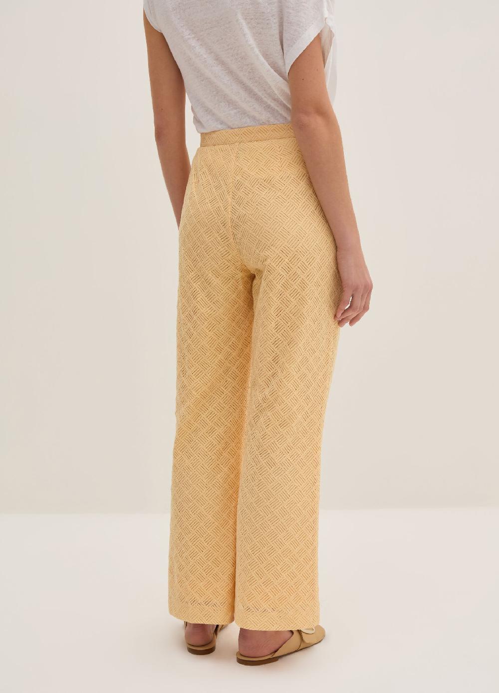 Stefanel Pantalone Flare Fit Con Motivo Geometrico