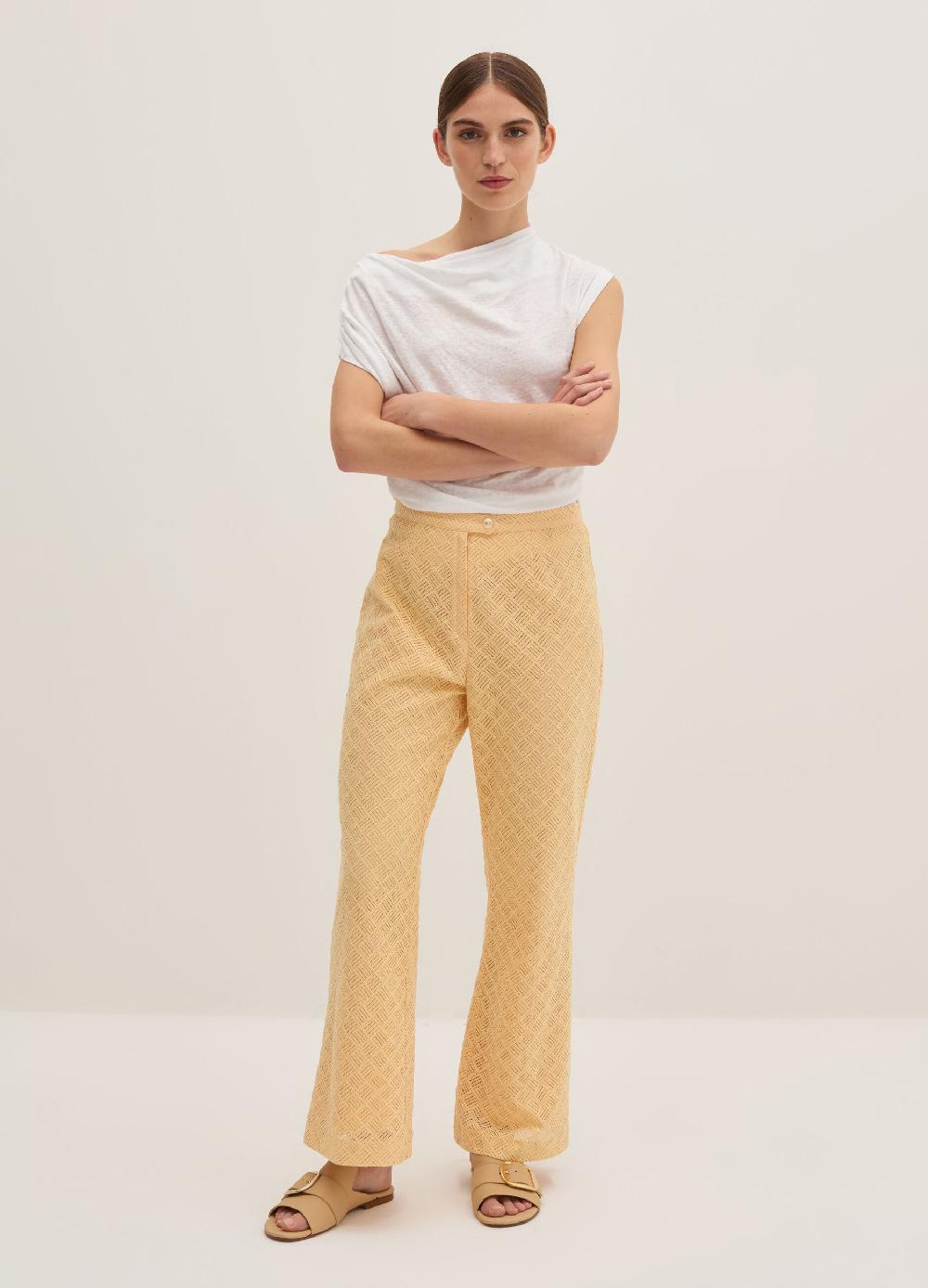 Stefanel Pantalone flare fit con motivo geometrico