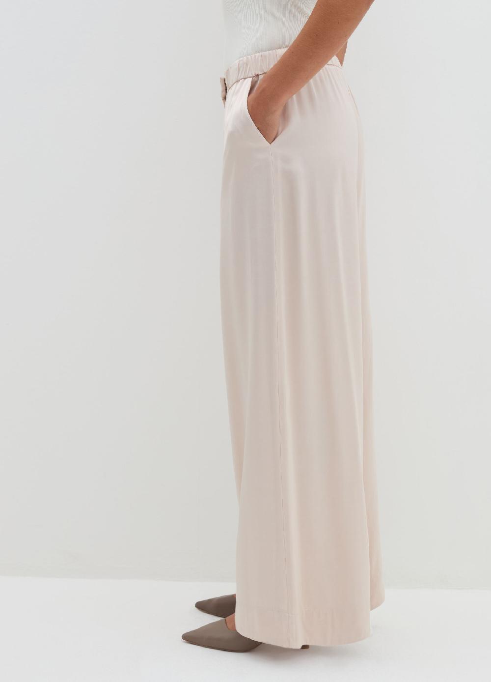 Stefanel Pantalone Fluido Pigiama In Viscosa Satin