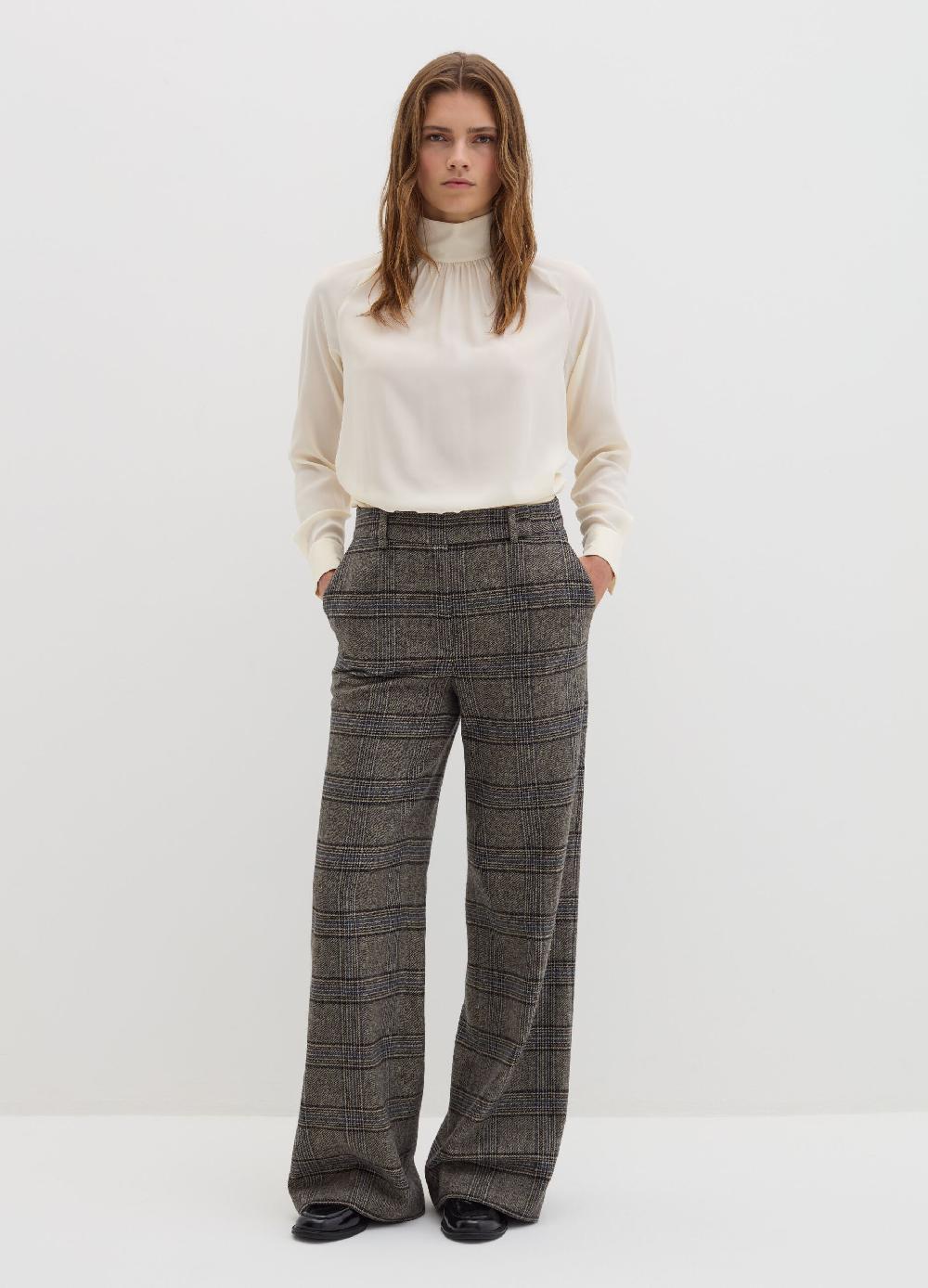Stefanel Pantalone palazzo fantasia tartan