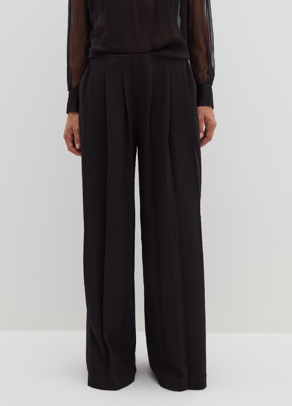 Stefanel Pantalone Palazzo Plisse In Crêpe