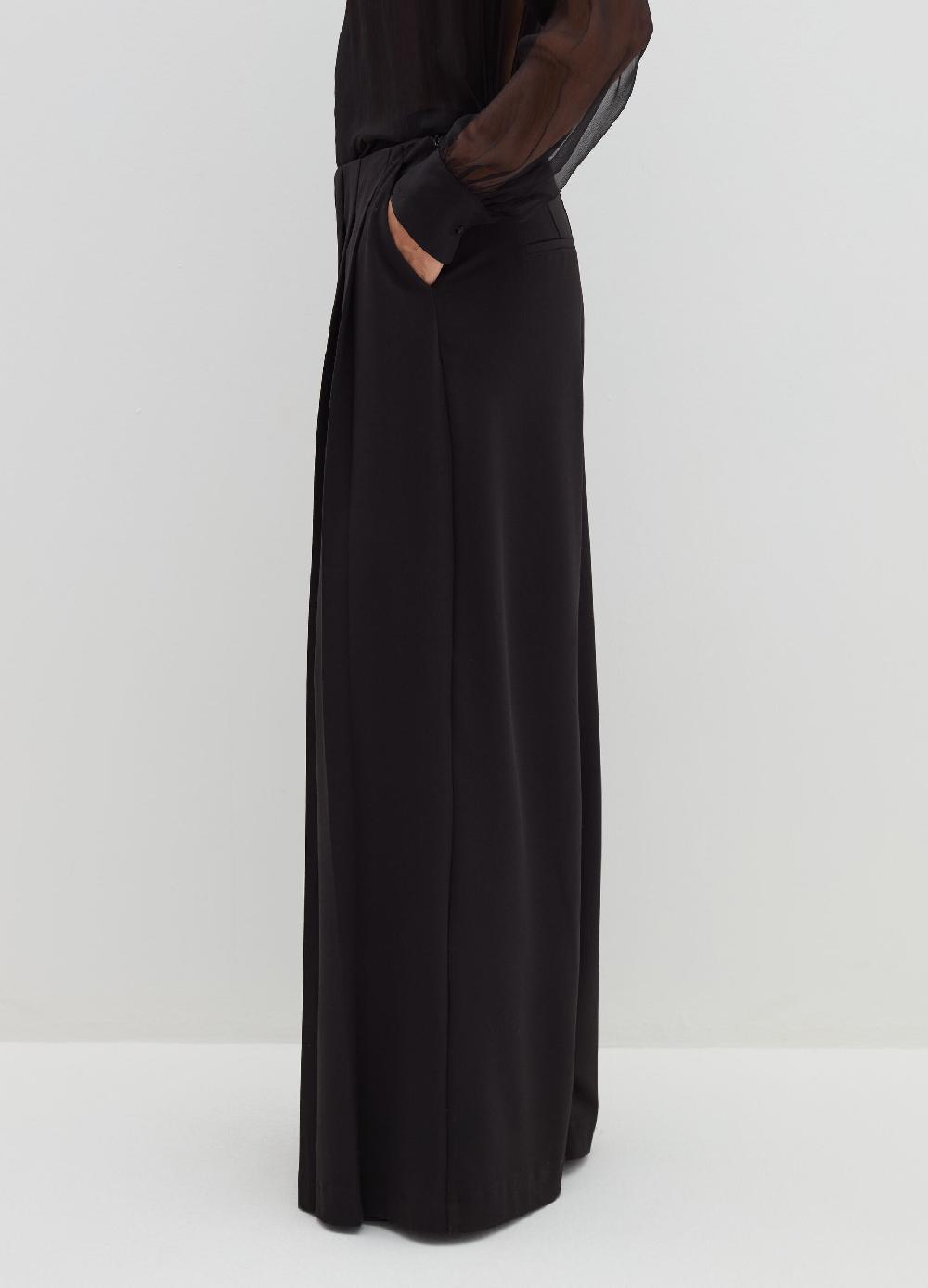 Stefanel Pantalone Palazzo Plisse In Crêpe