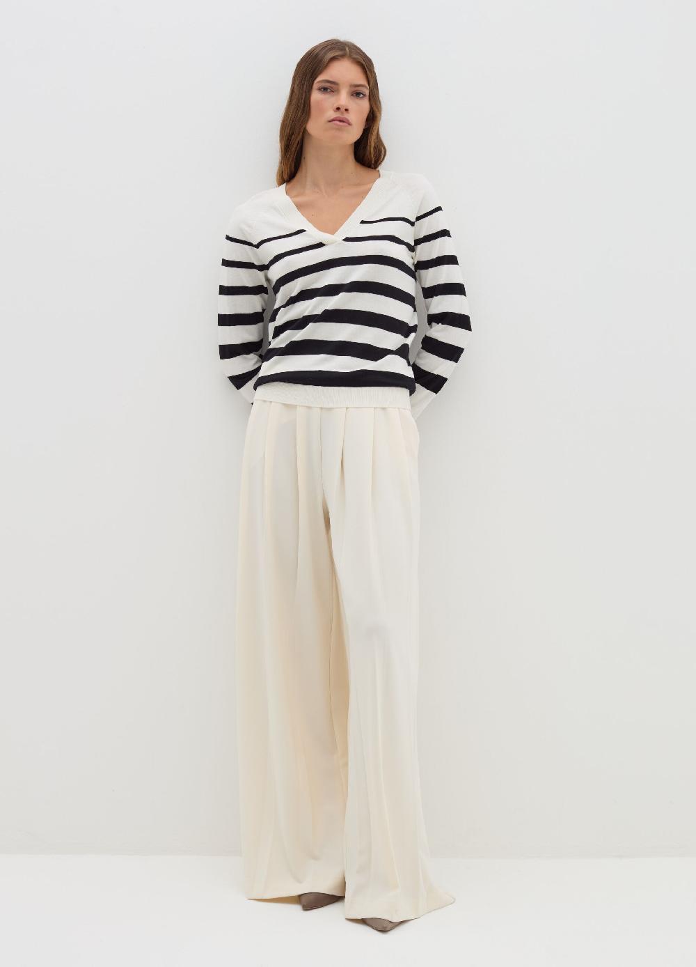 Stefanel Pantalone palazzo plisse in crêpe