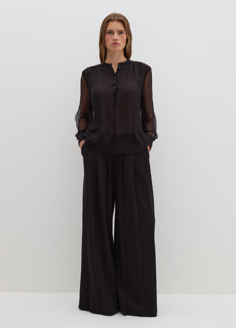 Stefanel Pantalone palazzo plisse in crêpe