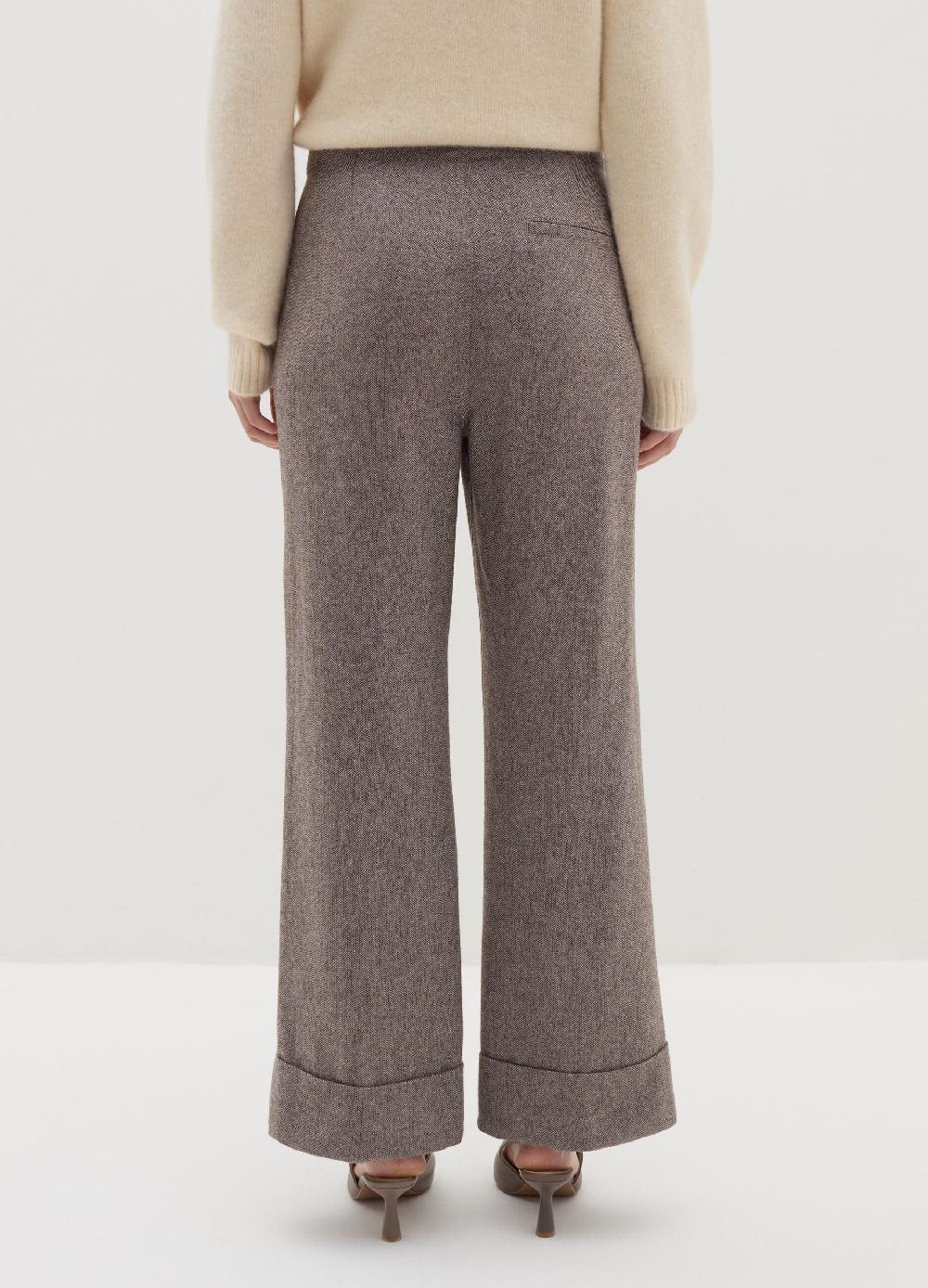 Stefanel Pantalone Straight Fit A Spina Di Pesce