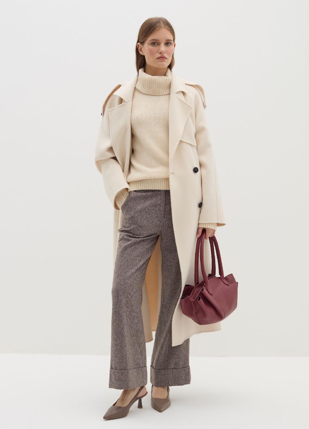 Stefanel Pantalone straight fit a spina di pesce