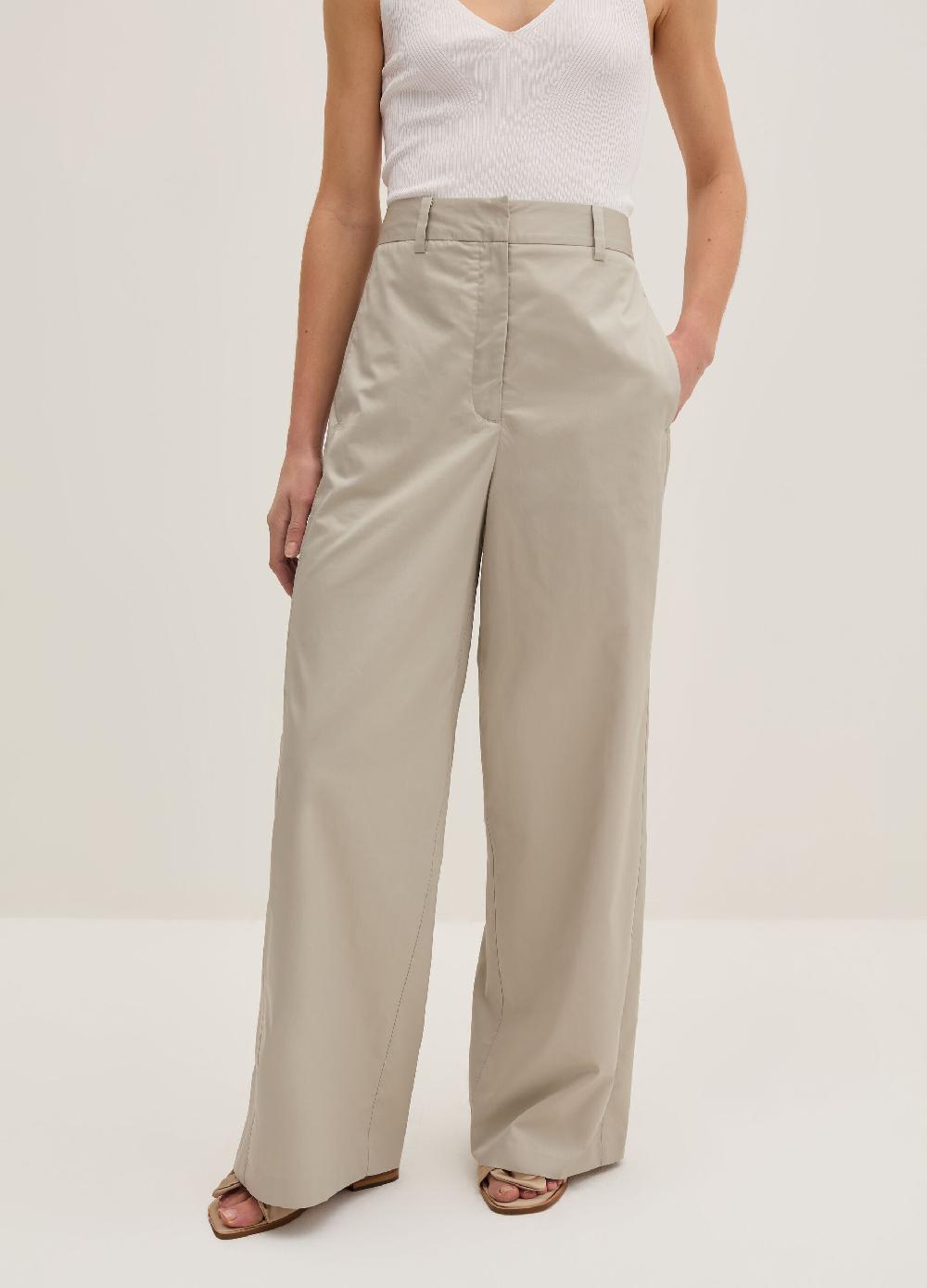 Stefanel Pantalone Straight Fit In Satin