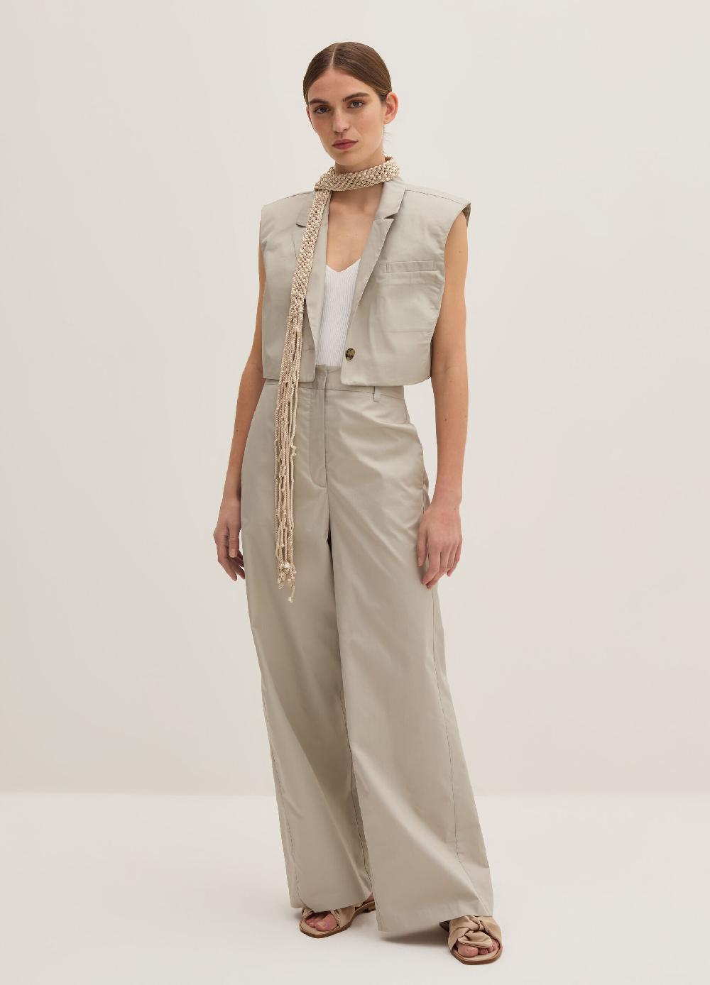 Stefanel Pantalone straight fit in satin