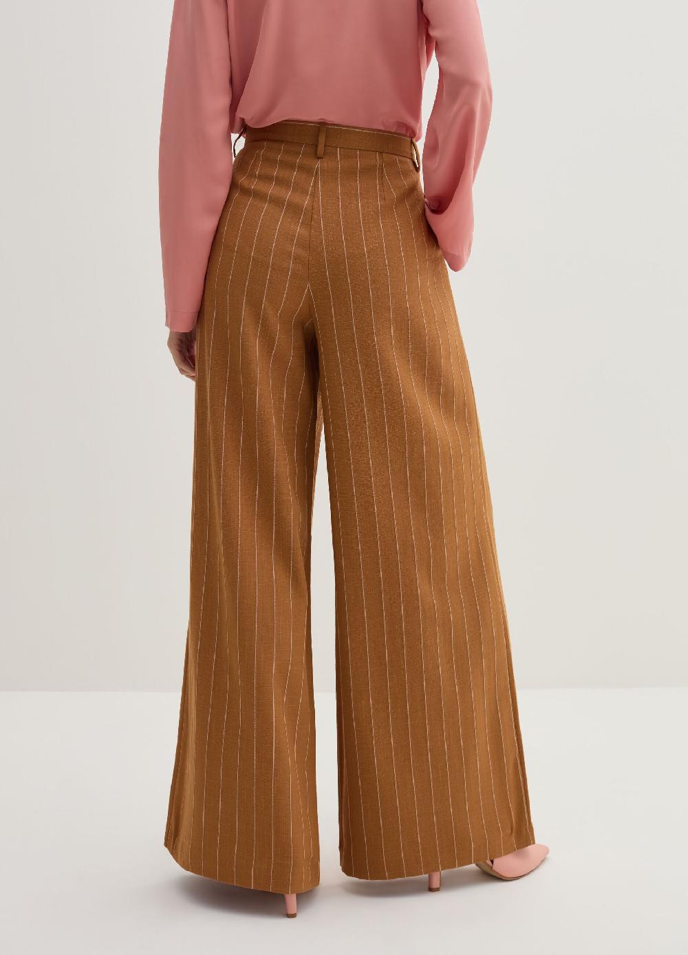 Stefanel Pantalone Wide Leg Gessato