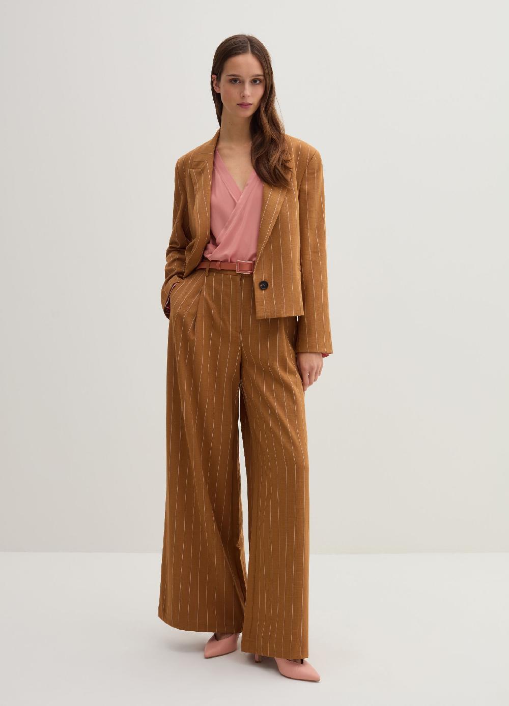 Stefanel Pantalone wide leg gessato