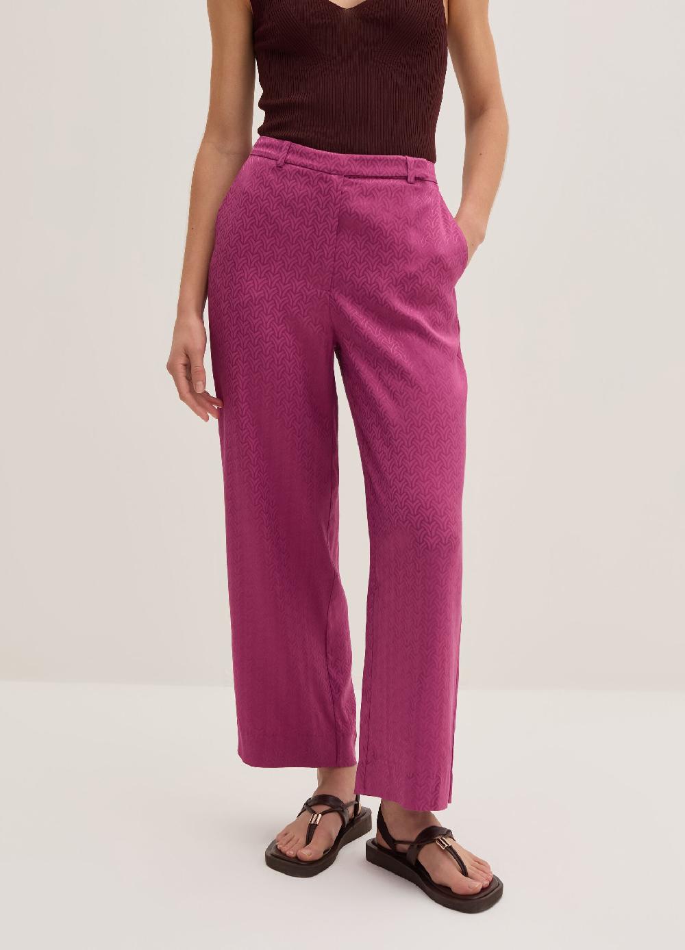 Stefanel Pantalone Wide Leg In Viscosa Jacquard