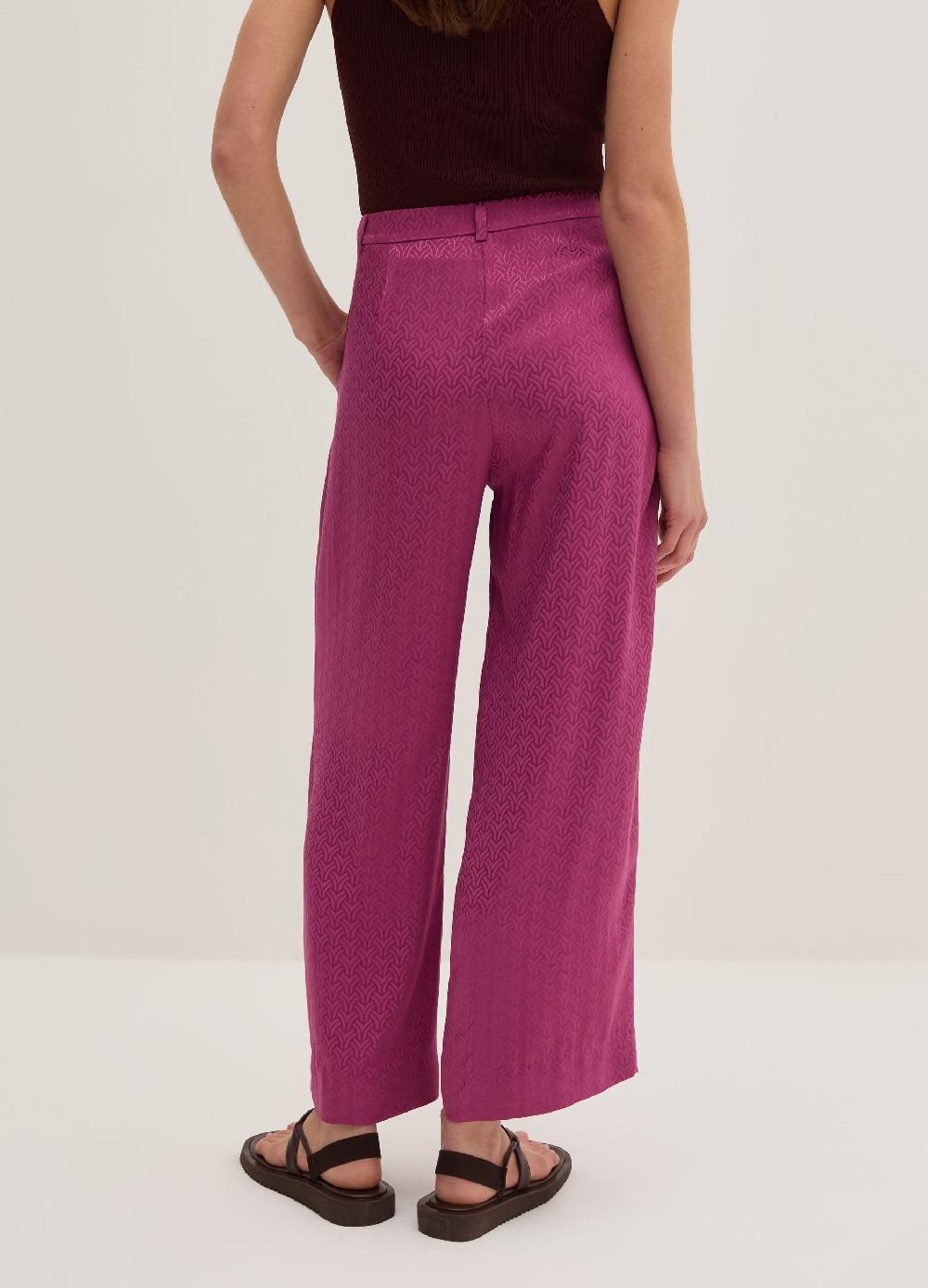 Stefanel Pantalone Wide Leg In Viscosa Jacquard