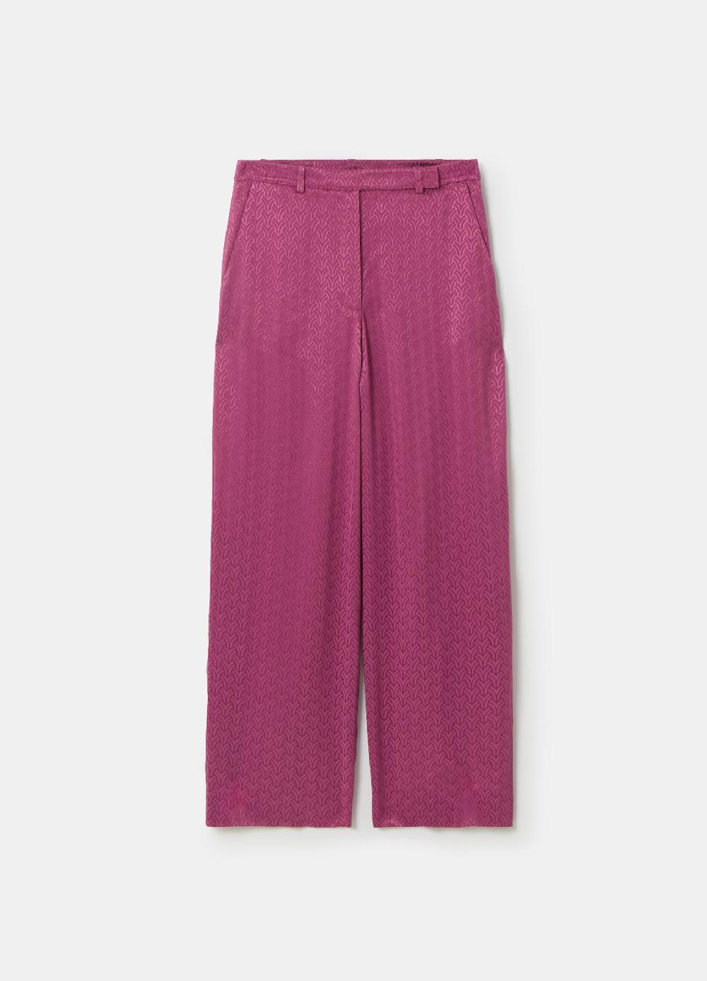 Stefanel Pantalone Wide Leg In Viscosa Jacquard
